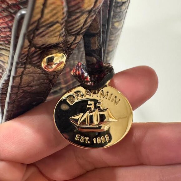 Brahmin Shira bucket bag in the Flannel Melbourne With Gold Accents - Picture 5 of 8